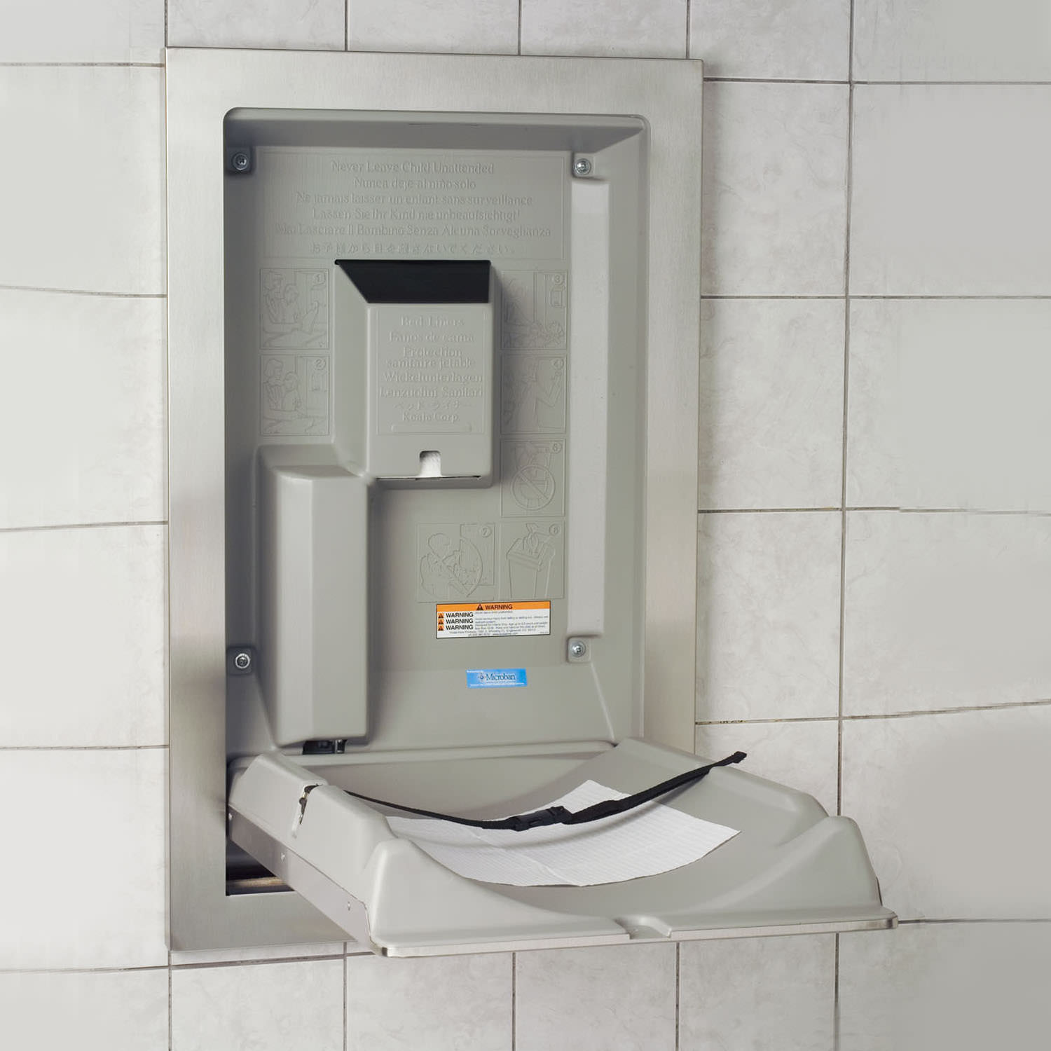 Koala Kare Stainless Steel Recessed Vertical Baby Changing Station