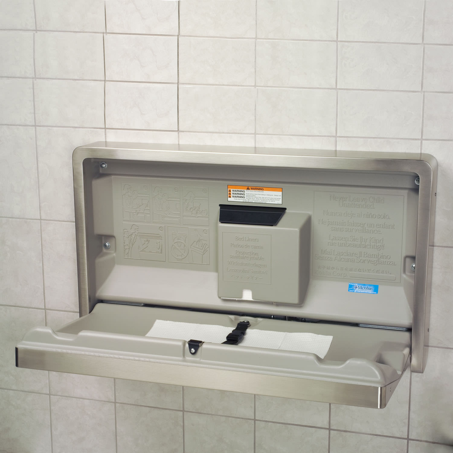 Koala Kare Stainless Steel Surface Mounted Horizontal Baby Changing