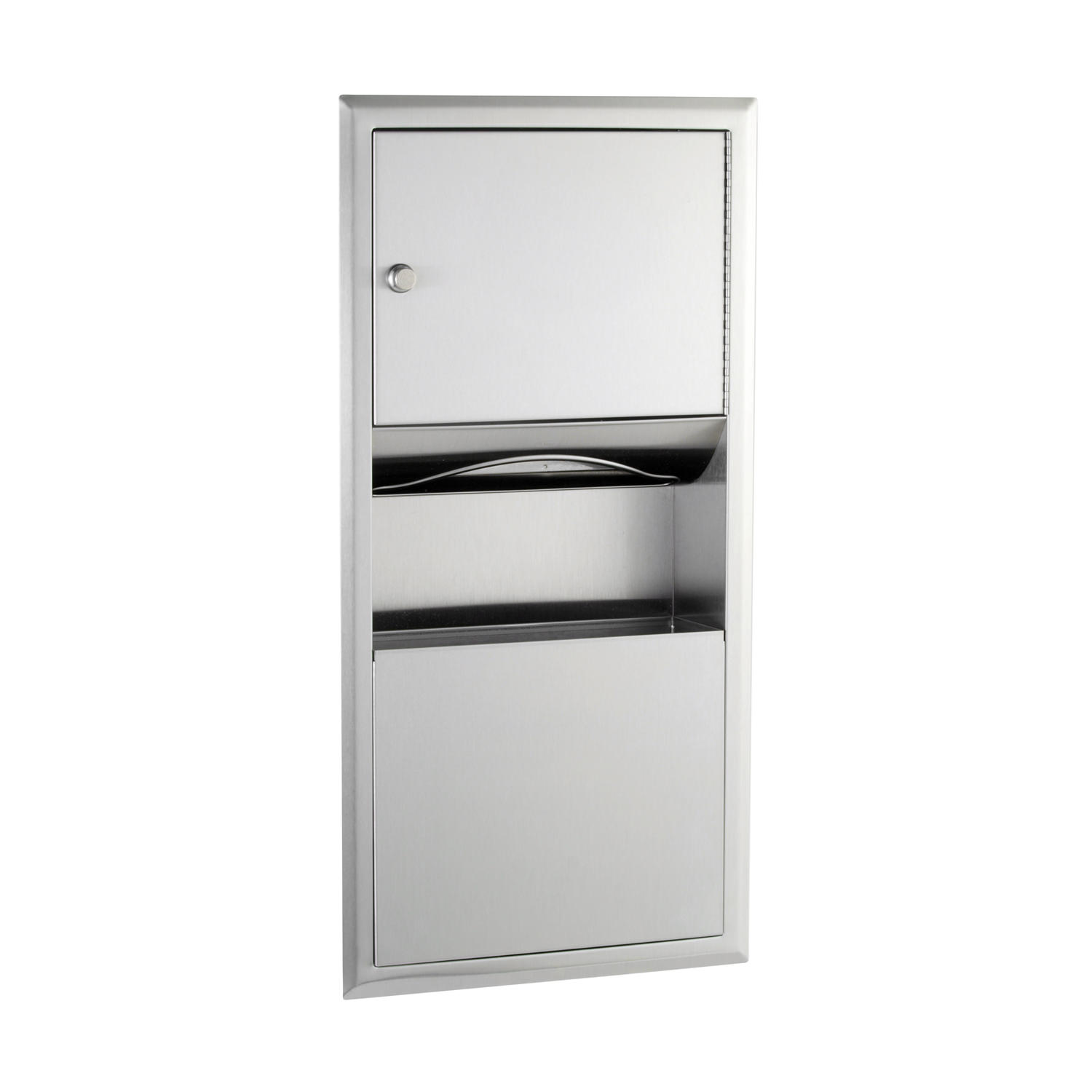 Recessed Paper Towel Dispenser and Waste Bin Samrick