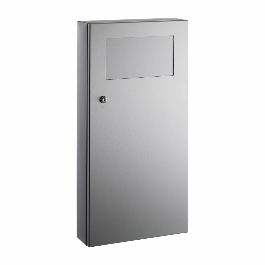 Surface Mounted Waste Receptacle with Disposal Door Samrick