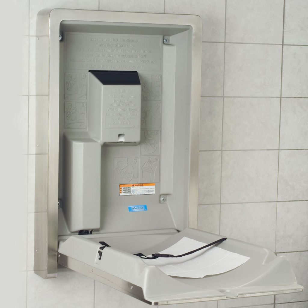 Koala Kare Stainless Steel Surface Mounted Vertical Baby Changing Station Samrick