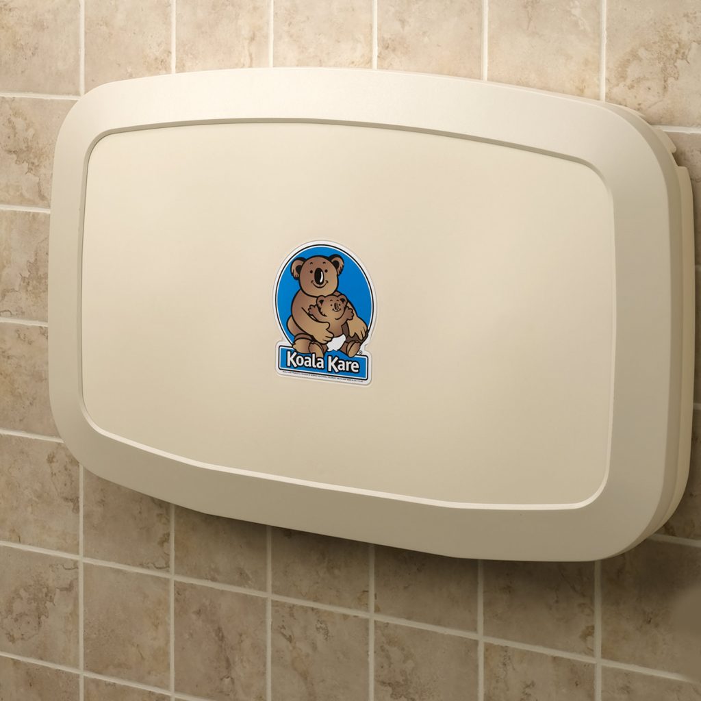 Koala Kare Wall Mounted Horizontal Baby Diaper Changing Station Samrick