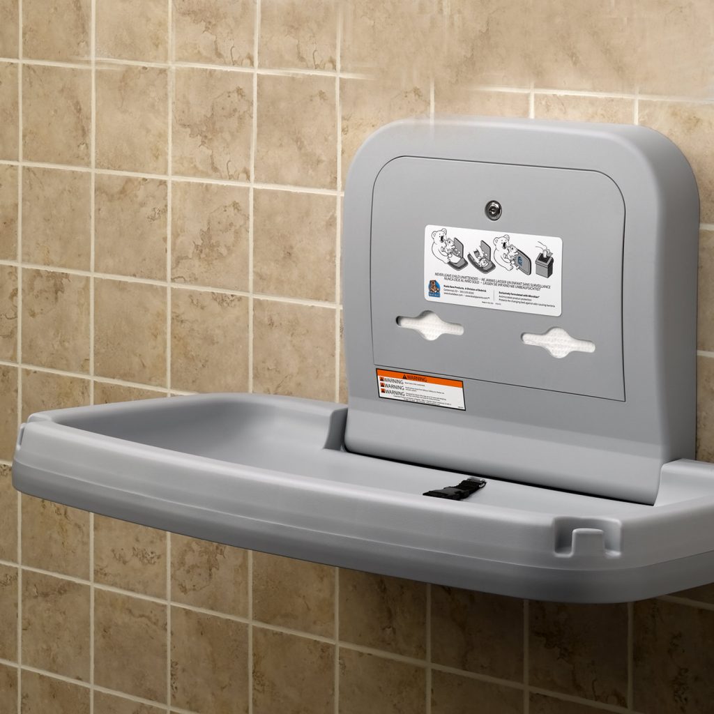 Koala Kare Wall Mounted Horizontal Baby Diaper Changing Station Samrick