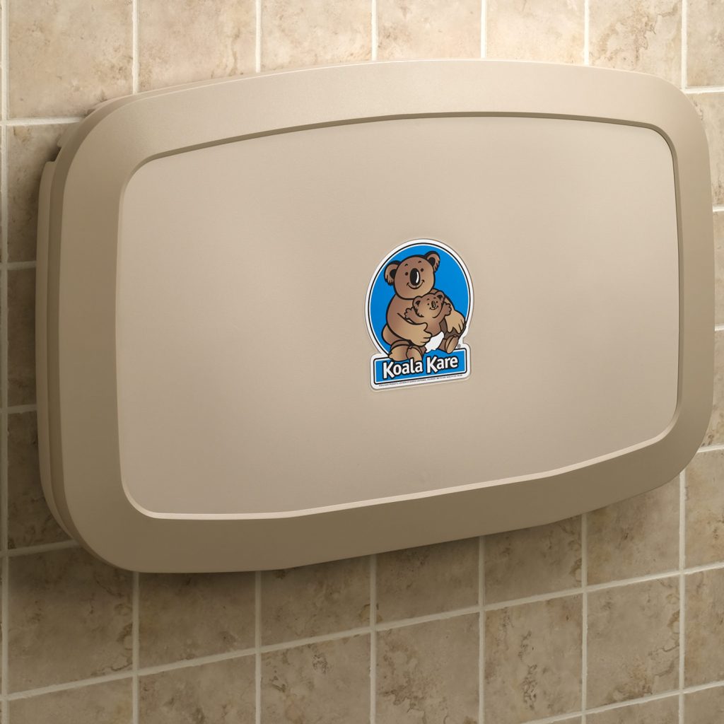 Koala Kare Wall Mounted Horizontal Baby Diaper Changing Station Samrick